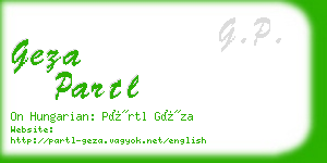 geza partl business card